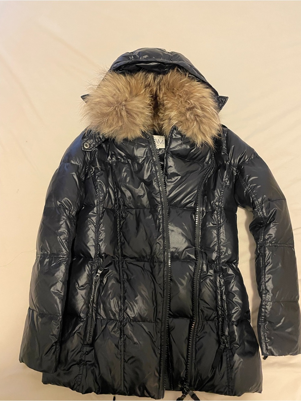SAM. New York Down Puffer Coat Black | XS | Real Fur Collar